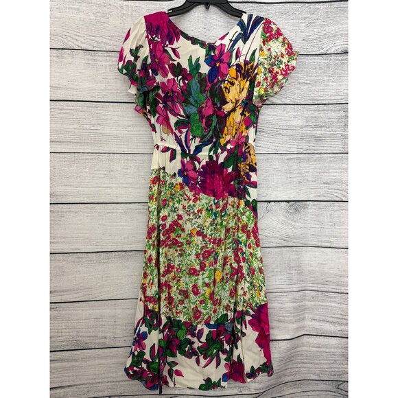 Tracy Reese X Anthropology Floral Midi Dress Size MP - Picture 2 of 2